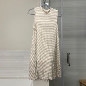 Francesca's Striped Sleeveless Sundress, Size Small, White and Cream